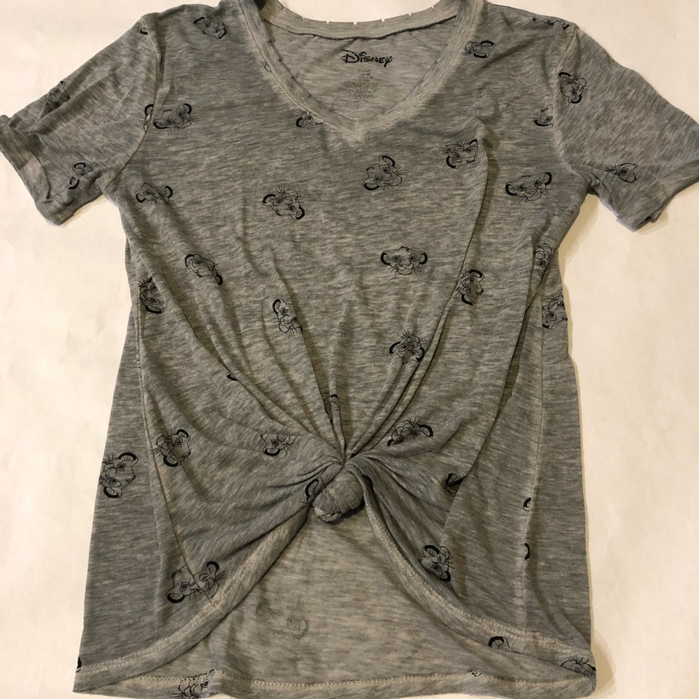 Disney Lion King Simba distressed knotted gray t-shirt size XS super lightweight